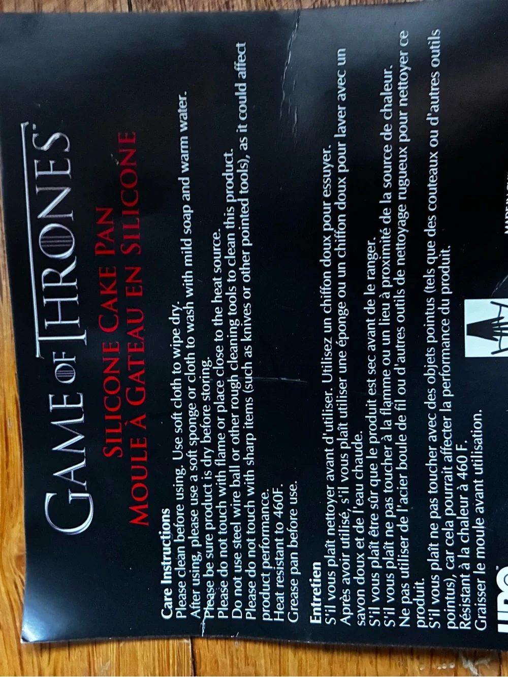 New Game of Thrones Stark Direwolf Silicone Cake Pan - Gray
